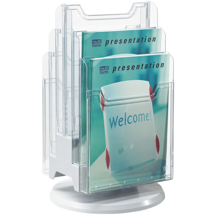 Exacompta 60558D Desktop brochure holder Swivel stand 6 compartments A4 31.5x31.5x46.5 cm