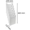 Exacompta 63740D Wall brochure rack 6 compartments A4 vertical light grey