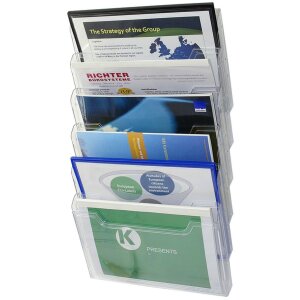 Exacompta modular wall brochure stand 6 compartments A4...