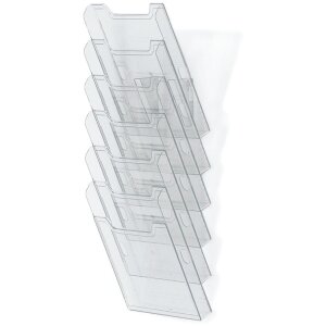 Exacompta wall brochure stand 6 compartments A4 crystal...