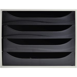 Exacompta ECOBOX drawer box 4 drawers black