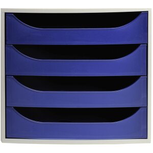 Exacompta ECOBOX drawer box with 4 drawers midnight blue...