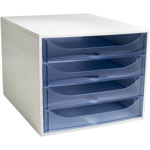 Exacompta 228610D ECOBOX drawer box 4 drawers ice blue A4