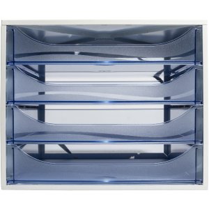 Exacompta 228610D ECOBOX drawer box 4 drawers ice blue A4