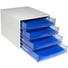 Exacompta 228610D ECOBOX drawer box 4 drawers ice blue A4