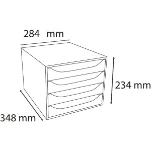 Exacompta 228619D ECOBOX drawer box 4 drawers purple