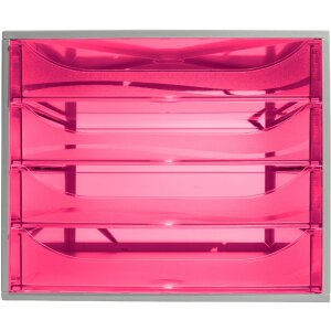 Exacompta ECOBOX 4 drawers raspberry 348x284x234mm DIN A4