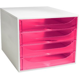 Exacompta ECOBOX 4 drawers raspberry 348x284x234mm DIN A4