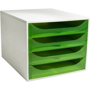 Exacompta OBOX drawer box 4 drawers apple green...