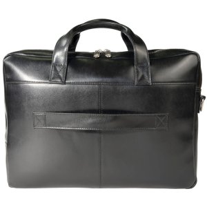 Exacompta Laptop Shoulder Bag 2 Compartments Black Leather Exactive Black