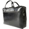 Exacompta Laptop Shoulder Bag 2 Compartments Black Leather Exactive Black