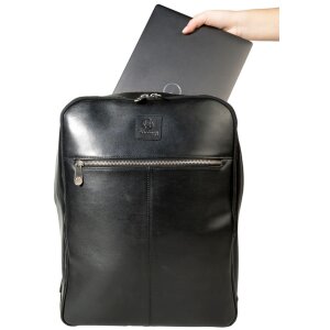 Exacompta 17637E Laptop backpack leather black...