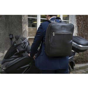 Exacompta 17637E Laptop backpack leather black water-repellent 17 inch Exactive