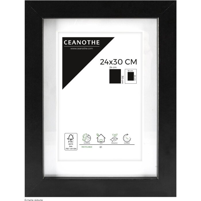 Ceanothe Picture Frame Oslo with mat 24x30 cm black