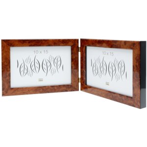 Deknudt Double Frame S46RG1 Burl Wood Look 2 Photos 13x18...