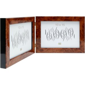 Deknudt Double Frame S46RG1 Burl Wood Look 2 Photos 13x18 cm Landscape Format