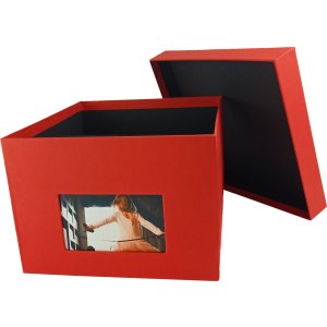 HNFD XL Photo Box Kandra 700 photos 15x20 cm tomato ribbed