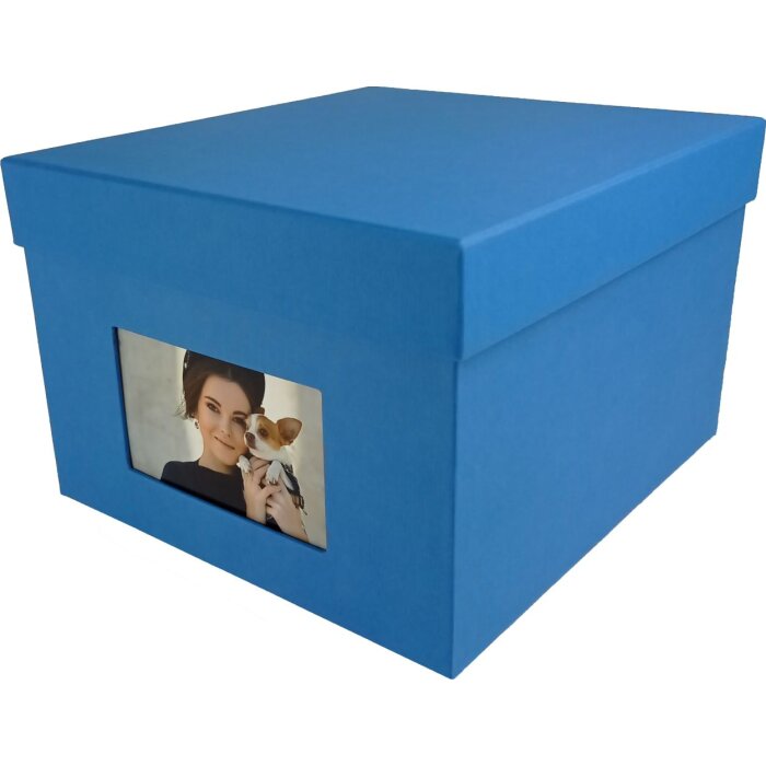 HNFD XL Photo Box Kandra 700 photos 15x20 cm steel blue ribbed