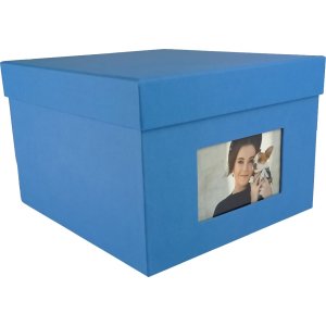 HNFD XL Photo Box Kandra 700 photos 15x20 cm steel blue ribbed