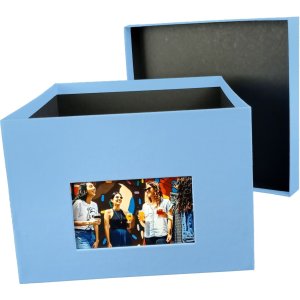 HNFD XL Photo Box Kandra 700 photos 15x20 cm dark blue ribbed