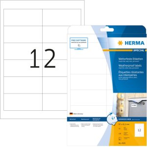 HERMA weatherproof inkjet labels A4, 97.0 x 42.3 mm,...