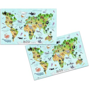 HERMA desk pad 550 x 350 mm, world map