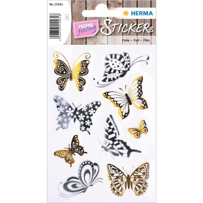 HERMA Creative Stickers Butterflies Gold and Silver Foil