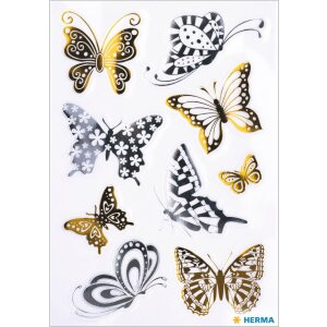 HERMA Creative Stickers Butterflies Gold and Silver Foil