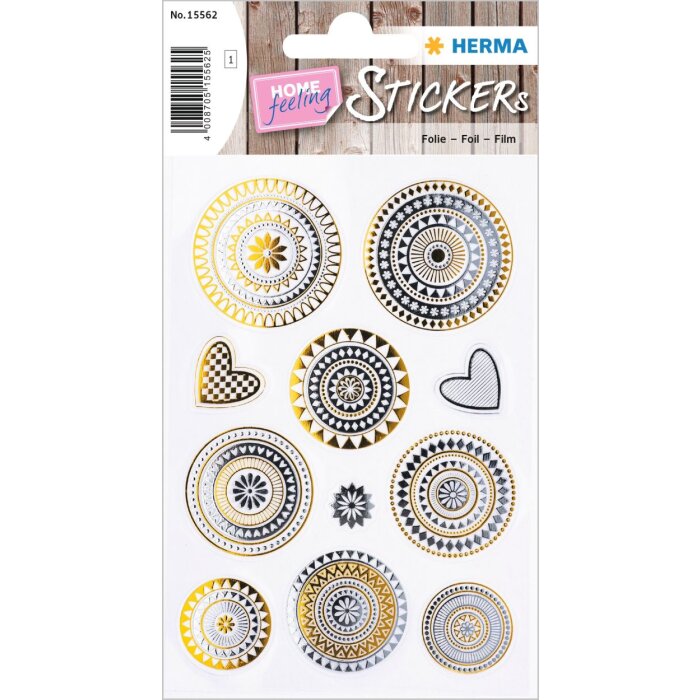 HERMA Creative Stickers Mandala Gold and Silver Foil