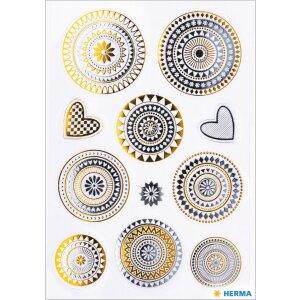 HERMA Creative Stickers Mandala Gold and Silver Foil