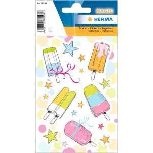 HERMA sticker popsicle, with shiny glitter