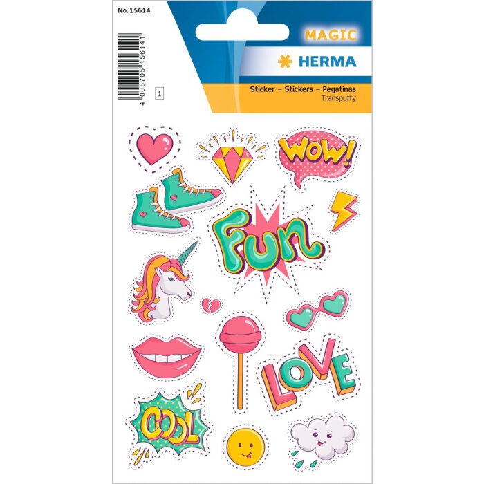 HERMA Trendy Patches - colourful Transpuffy stickers