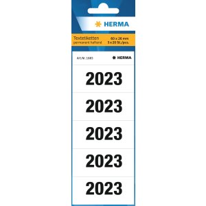 HERMA year numbers 2023 for binders, 60 x 26 mm, white,...