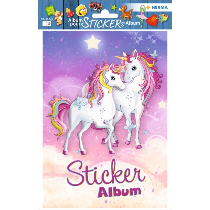 HERMA Sticker Scrapbook for Kids A5 Unicorn Best Friends 16 sides, blank