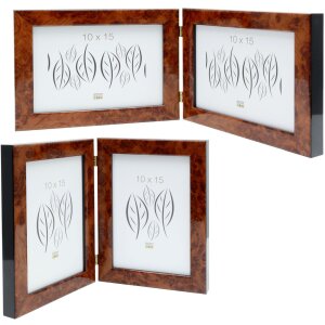 Deknudt double frame S46RG1 root wood look 2 photos 10x15...