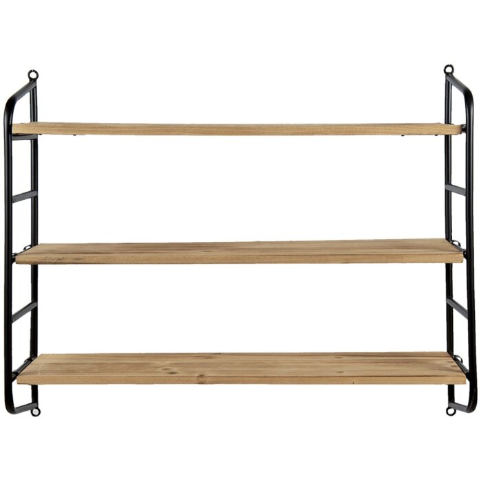 Clayre & Eef wall shelf 50610 brown 60x15x50 cm