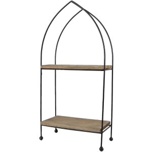 Clayre & Eef Iron Shelf with Wood 50620 brown...