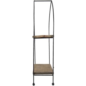 Clayre & Eef Iron Shelf with Wood 50620 brown 27x14x57 cm