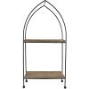 Clayre & Eef Iron Shelf with Wood 50620 brown 27x14x57 cm