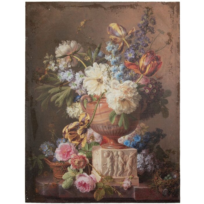 Clayre & Eef Picture Vase with Flowers 60x3x80 cm Multicoloured