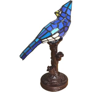 LumiLamp 5LL-6102BL Table Lamp Tiffany 15x12x33 cm E14-max 1x25W Blue