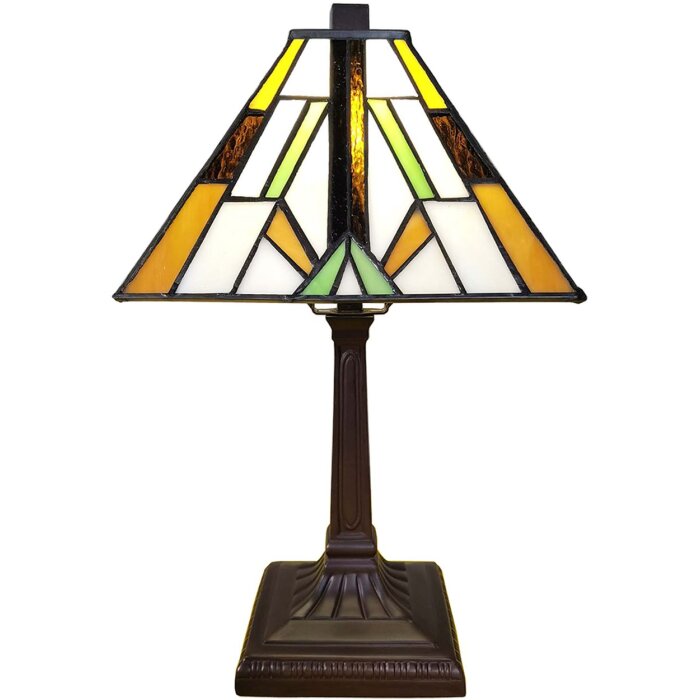 LumiLamp 5LL-6109 Table Lamp Tiffany 20x20x34 cm E14-max 1x25W Brown