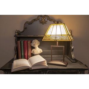 LumiLamp 5ll-6128 Table lamp Tiffany 28x20x44 cm E27-max 1x60W Beige