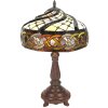 LumiLamp 5ll-6136 Table lamp Tiffany ø 38x57 cm E27-max 2x60W Brown