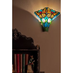 LumiLamp Wall Lamp Tiffany 37x18x35 cm E27-max 2x60W Green, Blue