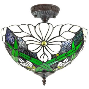 LumiLamp 5LL-6139 Ceiling lamp Tiffany Ø 36x35 cm...