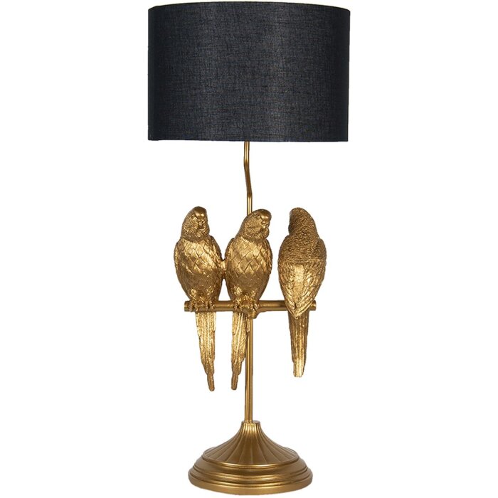 Clayre & Eef 5LMC0006 Table Lamp Ø 33x79 cm E27-max 1x60W Gold Parrots