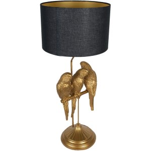 Clayre & Eef 5LMC0006 Table Lamp Ø 33x79 cm E27-max 1x60W Gold Parrots