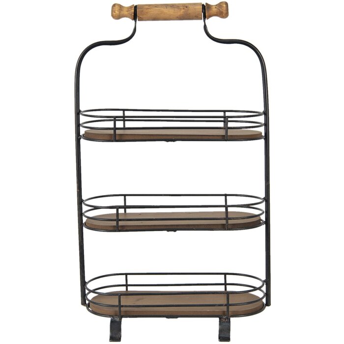 Clayre & Eef 5y0962 Etagere 3 tiers Black, Brown 31x16x51 cm