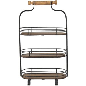 Clayre & Eef 5y0962 Etagere 3 tiers Black, Brown...